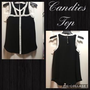 Womens/Juniors Black/white top